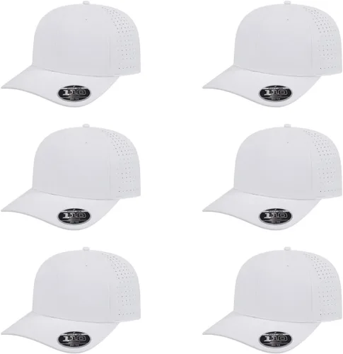 Vista 12 de Cap America i8533 Flexfit 110 Gorra Snapback Perforada de Rendimiento de Perfil Medio de 6 Paneles con Protección UV y Snapback Ajustable