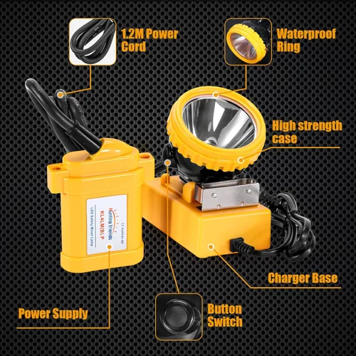 Vista 3 de Linterna frontal LED superbrillante para minería, recargable e impermeable, lámpara minera subterránea a prueba de explosiones para túnel, mina