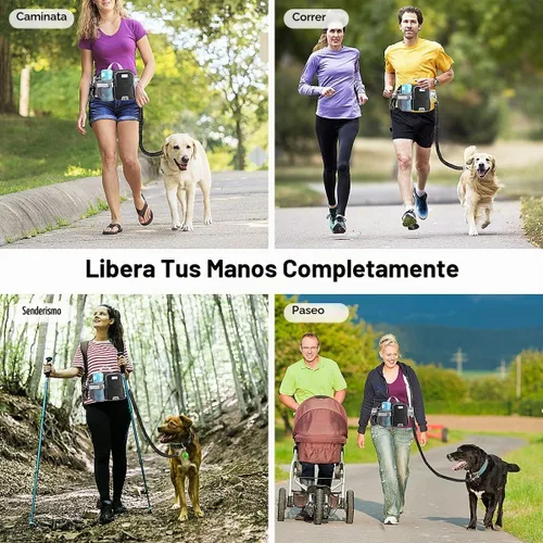 Vista 6 de ETACCU Correa de perro manos libres con bolsa para teléfono, soporte