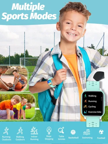 Vista 4 de Reloj inteligente para niños y niñas, reloj inteligente para niños, regalo para niños de 4 a 16 años con modo de sueño, 19 modos deportivos