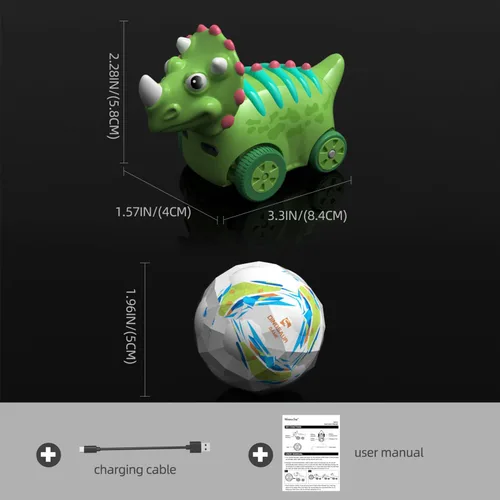 Vista 4 de Winyea Tag Coche de juguete interactivo de dinosaurio, auto electrónico de dinosaurio con pelota de seguimiento inteligente y control de gestos