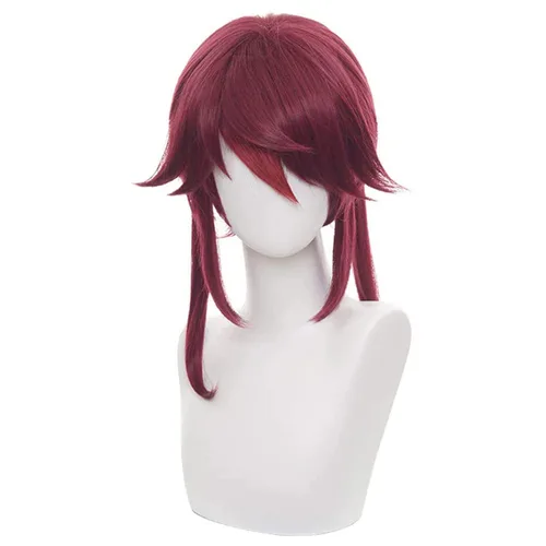 Vista 2 de Lwiuentx Genshin Impact Cosplay Rosaria - Peluca corta de cabello sintético para hombres y mujeres, fiesta de Halloween + gorra de peluca gratis