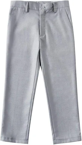 Vista 3 de YuanLu Conjunto de traje formal de 4 piezas para niños con chaleco y pantalones de vestir y corbata, Negro