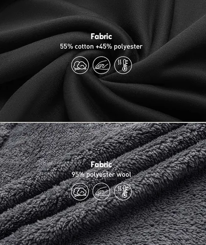 Vista 5 de SCODI Sudaderas con capucha para hombre, de forro polar, con cremallera completa, con forro de sherpa grueso