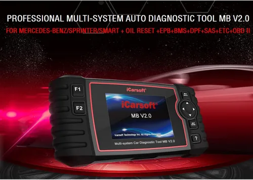 Vista 5 de Escáner de diagnóstico iCarsoft MB V2.0 Compatible para Mercedes-Benz/Sprinter/Smart, ABS SRS Oil BLD INJ