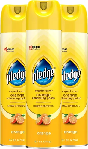 Vista 10 de Pledge Pulidor mejorador, spray de madera y muebles, aroma a naranja, 9.7 onzas