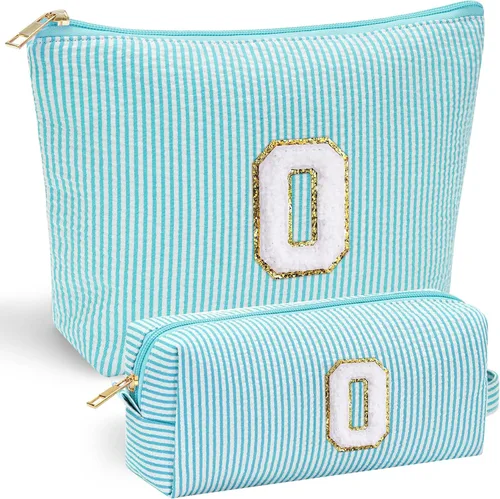 Vista 69 de YOOLIFE Regalos del Día de la Madre para Mujeres, Bolsa de Maquillaje con Iniciales, Bolsa de Maquillaje para Viaje, Bolsa de Maquillaje Negro