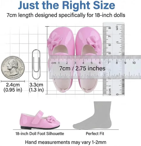Vista 6 de MSYO - 8 accesorios de muñeca para muñecas de 18 pulgadas, 3 pares de zapatos, 3 pares de calcetines y 2 pares de gafas, juego de vestir pastel
