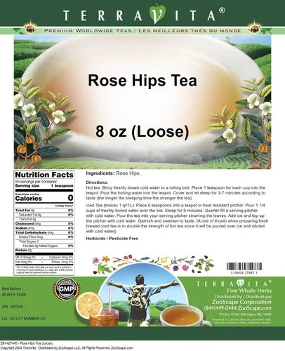 Vista 2 de Té de rosa mosqueta (suelto) (8 oz, ZIN: 427445) - Paquete de 2
