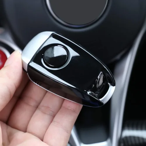 Vista 5 de ABS Car Key Shell Key Case Cover Trim para Alfa Romeo Giulia Stelvio 2017-2019 (negro)