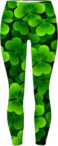 Vista 2 de Pantalones de yoga para mujer, pantalones de yoga con estampado de primavera y día de San Valentín, pantalones de yoga ajustados con parte inferior