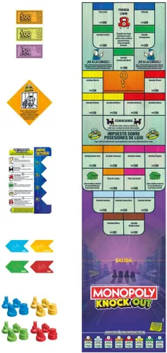 Vista 5 de Monopoly Knockout Game para niños, adolescentes y adultos