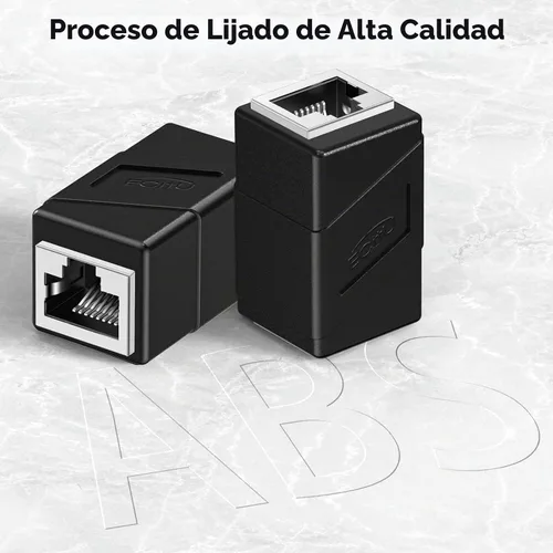 Vista 6 de Acoplador RJ45, paquete de 2 adaptadores Ethernet hembra a hembra, adaptador extensor de cable de conexión, modular recto de 8 pines, conectores