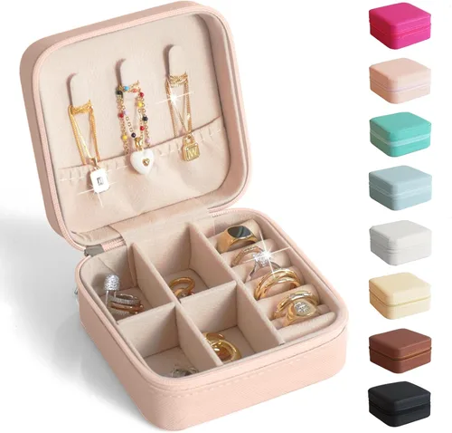 Vista 2 de 7 cajas de joyería rosa