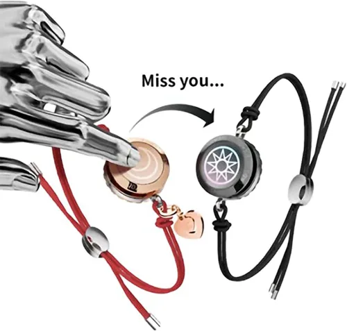 Vista 7 de LTQUS Pulsera parejas de larga distancia táctil bluetooth conexión damas y hombres regalo joyería conjunto (2 piezas)