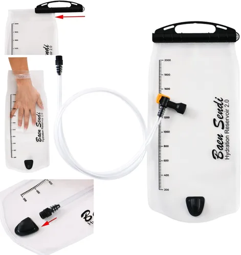 Vista 6 de Paquete de hidratación con mochila de 2 litros, ideal para deportes al aire libre, correr, senderismo, camping, ciclismo, esquí