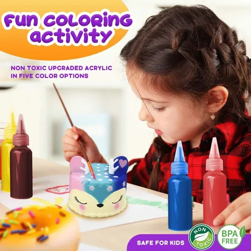 Vista 3 de Insnug Juguetes sensoriales esponjosos, juguete para aliviar el estrés para niñas y niños de 4, 6, 8, 10 años, Kawaii Jumbo DIY Slow Rising Squeeze