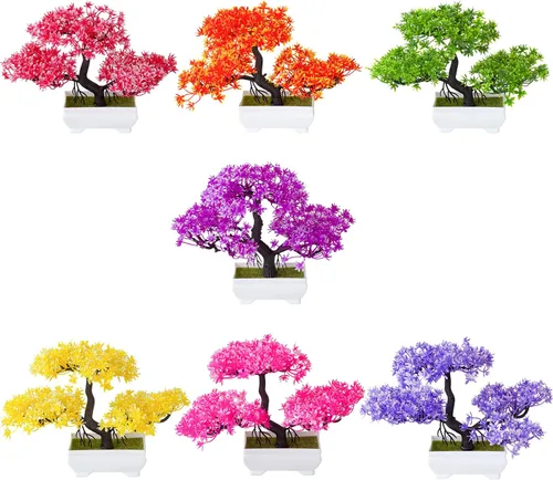Vista 9 de Árbol Bonsái Artificial Pino Nube Planta Biónica Interior Pequeñas Plantas Falsas Decoración Jardín Zen Escritorio Casa Escritorio Oficina Baño
