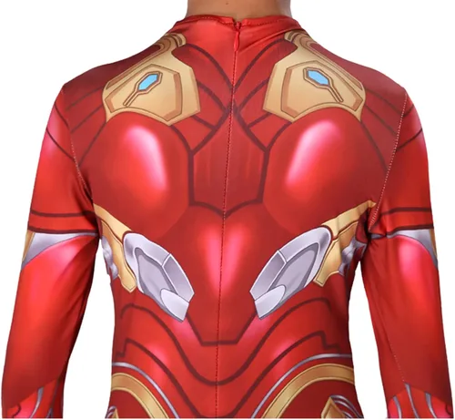 Vista 5 de LUOWAN Disfraz de superhéroe para niños disfraz de cosplay de Halloween traje de elastano estilo 3D