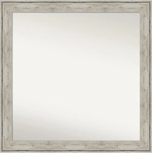 Vista 21 de Amanti Art Espejo de baño plateado para sobre el fregadero, 28 x 37 pulgadas, elegante espejo rectangular de peltre cepillado, marco de madera