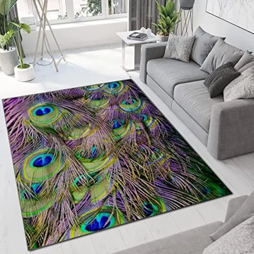 Vista 10 de Alfombras modernas de mediados de siglo cincuenta, colores retro atómicos sin costuras, alfombra de pasillo para exteriores, antideslizante, área