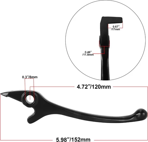 Vista 2 de RUTU Manija de palanca de freno de disco para bicicleta de tierra - Manija de freno de motocicleta universal - Compatible con Taotao Peace SunL JCL