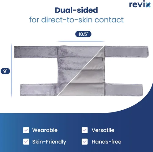 Vista 3 de REVIX Almohadilla térmica para microondas para soporte de rodilla, rodillera calentada con calor húmedo para rigidez, codo y articulación, compresa