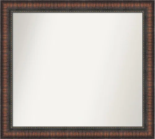 Vista 8 de Amanti Art Espejo de baño marrón para sobre el fregadero, 24 x 24 pulgadas, espejo de tocador cuadrado marrón Caleb, marco de madera rústica
