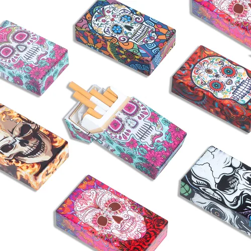 Vista 3 de Caja de cigarrillos-100's King Size Cigarrillo Case Skull Style Box (6 cajas) (100's-6boxes)