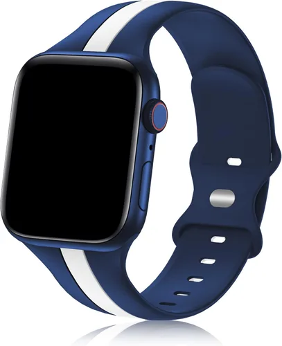 Vista 9 de Seizehe - Banda deportiva de diseño compatible con Apple Watch de 38/40/41/42/44/45/46/49 mm, unisex, correa de silicona suave para Apple Watch