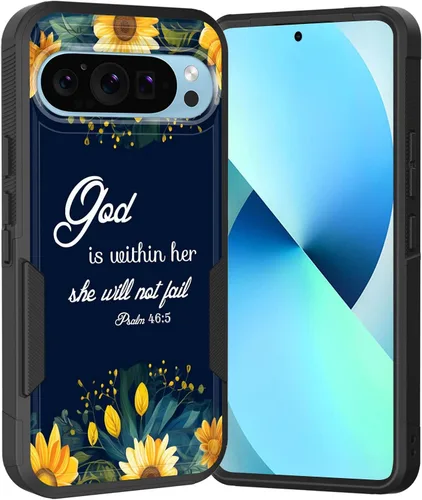 Vista 111 de Funda para Pixel 6A, Híbrida de Doble Capa de Servicio Pesado Resistente a Prueba de Golpes PC Duro + Funda Protectora de Silicona Suave para Google