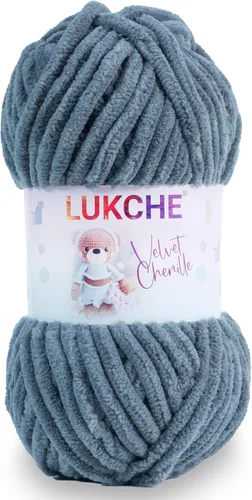 Vista 45 de Hilado de chenilla de terciopelo para amigurumi y punto de crochet súper voluminoso 100 gr (69,0 m) (Grosor del hilo 8 mm) (Verde espárrago) 1