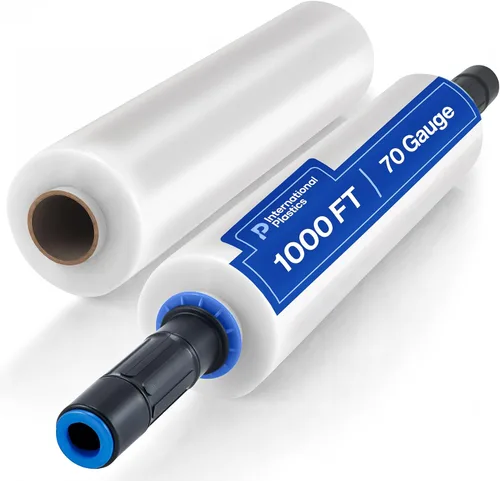 Vista 9 de International Plastics Co. - Película elástica de plástico de calibre 70 de 18 pulgadas, 1500 pies 500% estiramiento adherido duradero embalaje