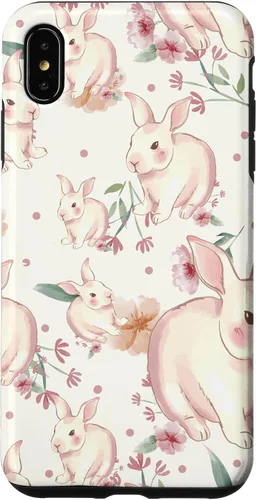 Vista 7 de Funda con diseño de carita sonriente para iPhone 15 Bunny Pattern Graffiti Doodles