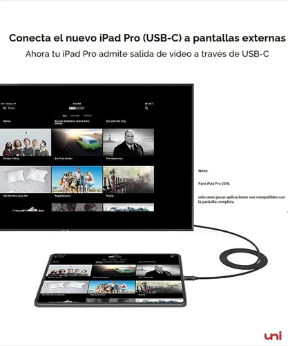 Vista 8 de uni Cable USB C a HDMI de 10 pies 4K a 60 Hz, cable USB tipo C a HDMI de aluminio resistente (compatible con Thunderbolt 3/4) con Samsung S8-S23