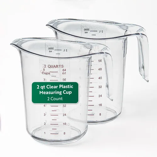 Vista 19 de Restaurantware-Chef 101 - Tarro medidor de 4 cuartos de galón, 1 vaso de medición duradero, unidades métricas e imperiales, boquilla en forma de V