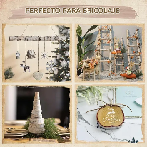 Vista 3 de Troncos de abedul, paquete de 12 troncos de madera de abedul, ramas de abedul para decoración de chimeneas, manualidades