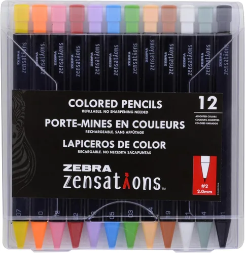 Vista 8 de Zebra Pen Zensations - Recambio de lápiz mecánico de colores, plomo #2