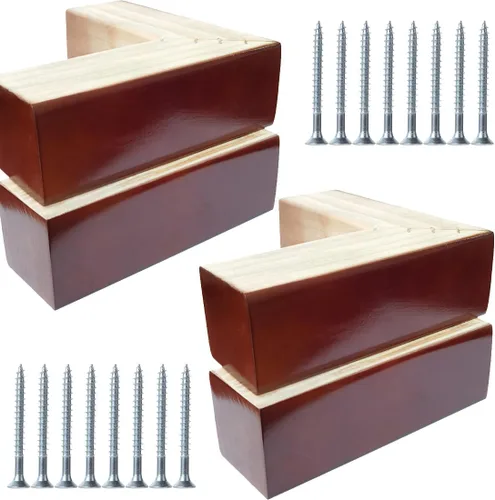Vista 9 de Soporte de madera para sofá de cama de 2 pulgadas, patas de madera en forma de L, patas de sofá, patas de repuesto para sofá, patas de tocador, Negro
