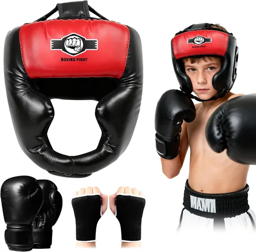 Vista 9 de YORWHIN Sparring Head Guard with Gloves - Boxing Safety Headgear for MMA, Kickboxing, Muay Thai & Boxing - Adult & Kids