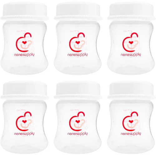 Vista 10 de Nenesupply Biberones de almacenamiento de leche materna de cuello ancho de 9 onzas, paquete de 4, biberones de extractor de leche para usar