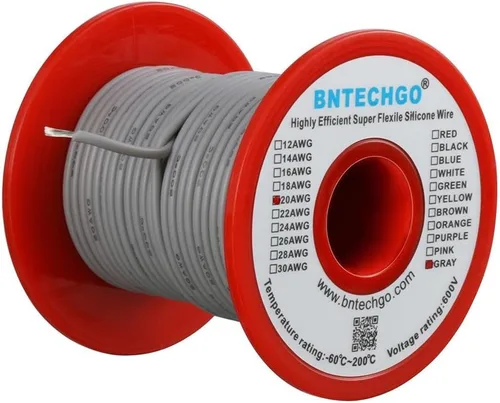 Vista 6 de BNTECHGO - Kit de cables de silicona de 7 colores calibre 20, cada uno de 25 pies de largo, cables de cobre estañado trenzados y flexibles