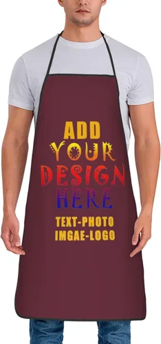 Vista 45 de Delantales personalizados para añadir nombre, logotipo, texto, foto, diseño de imagen, delantal de chef para grandes regalos