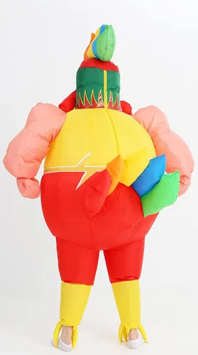 Vista 4 de GOPRIME Disfraz de gallo de pelea, traje inflable, tamaño adulto
