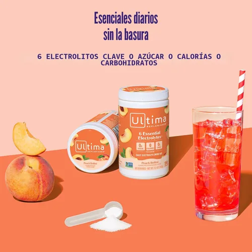 Vista 2 de Ultima Replenisher - Mezcla diaria de electrolitos en polvo, recipiente de 90 porciones