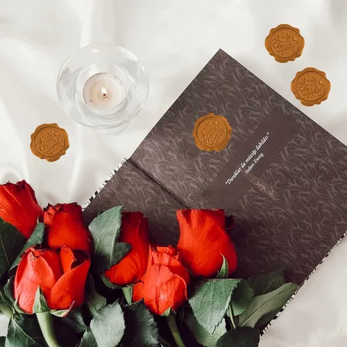 Vista 6 de CRASPIRE 50 calcomanías de sello de cera con texto en inglés "You're Invited", autoadhesivas, calcomanías de sello de cera para sobres de boda