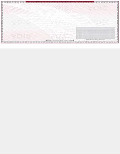 Vista 28 de 50 cheques en blanco de alta seguridad - Comprobaciones de computadora para QuickBooks en la parte superior (marrón laberintado) Peso del papel # 70