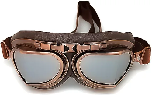Vista 18 de Anteojos de seguridad para motociclismo, motonetas, medio casco clásico para Vespa, estilo aviador, plegable con lentes transparentes T008 Marco