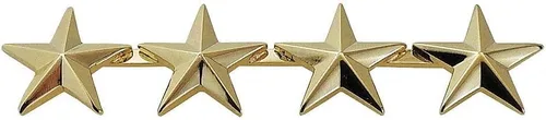 Vista 4 de Hero's Pride 4 Star Rank Insignia, Five-Pointed Star Pin, 2 Posts and Clutch Backs, Pack of 2 Acabado negro