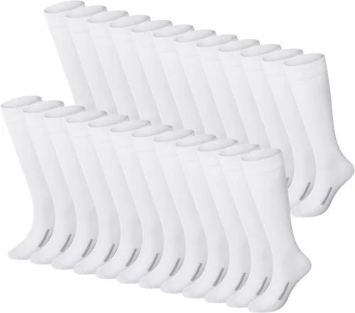 Vista 21 de Haysandy 24 pares de calcetines de fútbol juvenil de fútbol sóftbol equipo de béisbol calcetines unisex de tubo largo alto